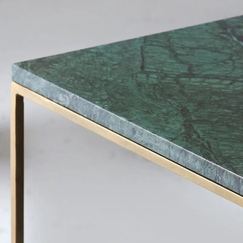 Table Basse Carrée dorée en marbre blanc- Divers Marbre et Dimensions - Modernista Maroc