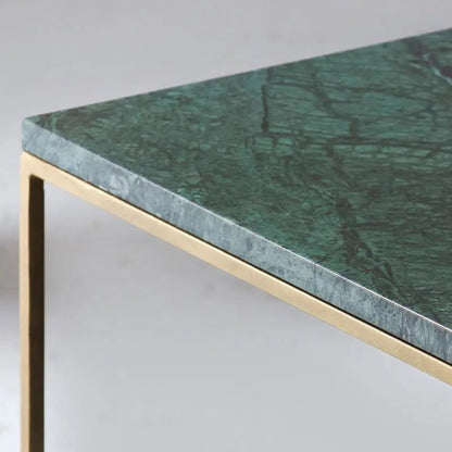 Table Basse Carrée dorée en marbre blanc- Divers Marbre et Dimensions - Modernista Maroc