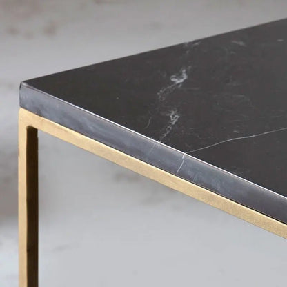 Table Basse Carrée dorée en marbre blanc- Divers Marbre et Dimensions - Modernista Maroc