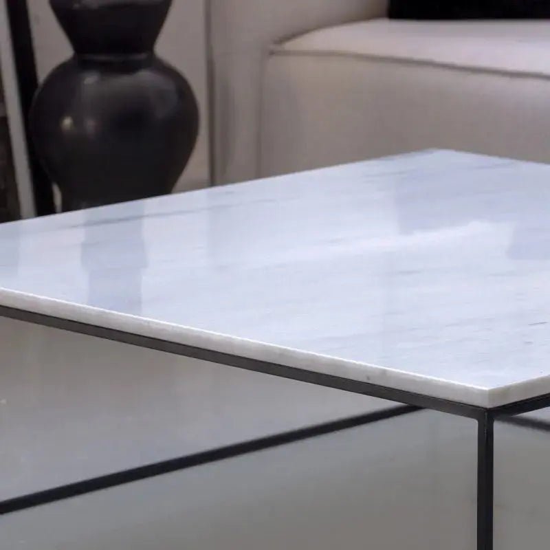 Table Basse Carrée en marbre blanc - Divers Marbre et Dimensions - Modernista Maroc