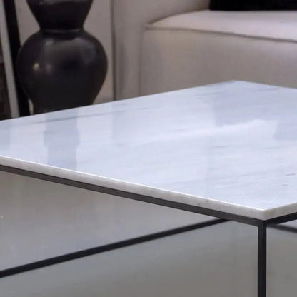 Table Basse Carrée en marbre blanc - Divers Marbre et Dimensions - Modernista Maroc