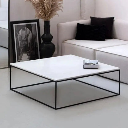 Table Basse Carrée en marbre blanc - Divers Marbre et Dimensions - Modernista Maroc