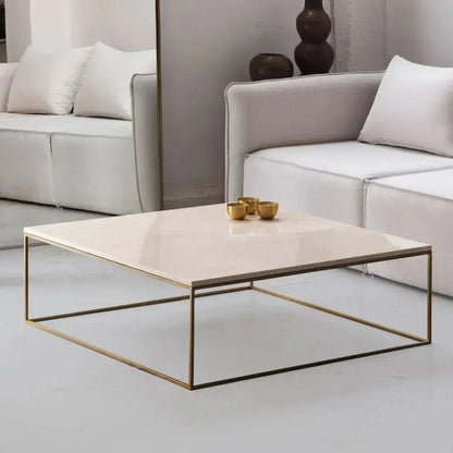 Table Basse Carrée en marbre blanc - Divers Marbre et Dimensions - Modernista Maroc