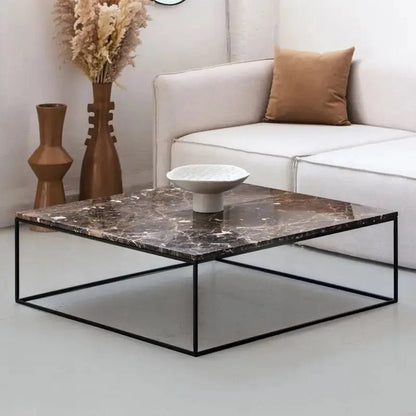 Table Basse Carrée en marbre blanc - Divers Marbre et Dimensions - Modernista Maroc