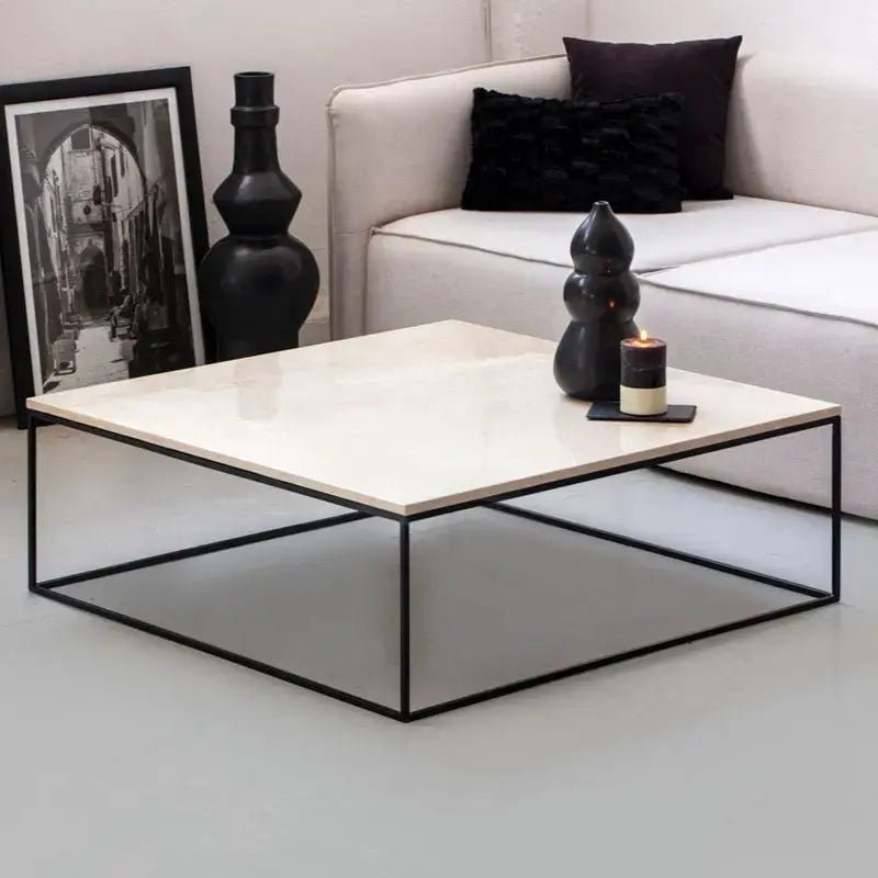 Table Basse Carrée en marbre blanc - Divers Marbre et Dimensions - Modernista Maroc