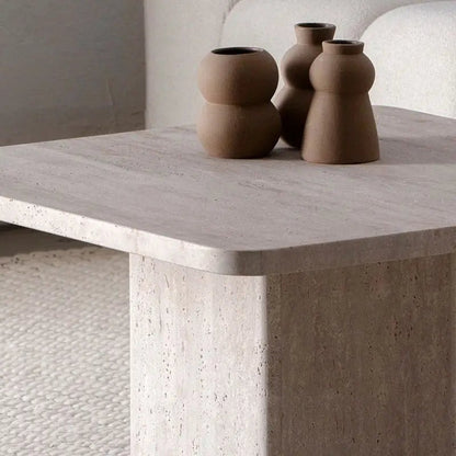 Table Basse Celya en Travertin - Modernista Maroc