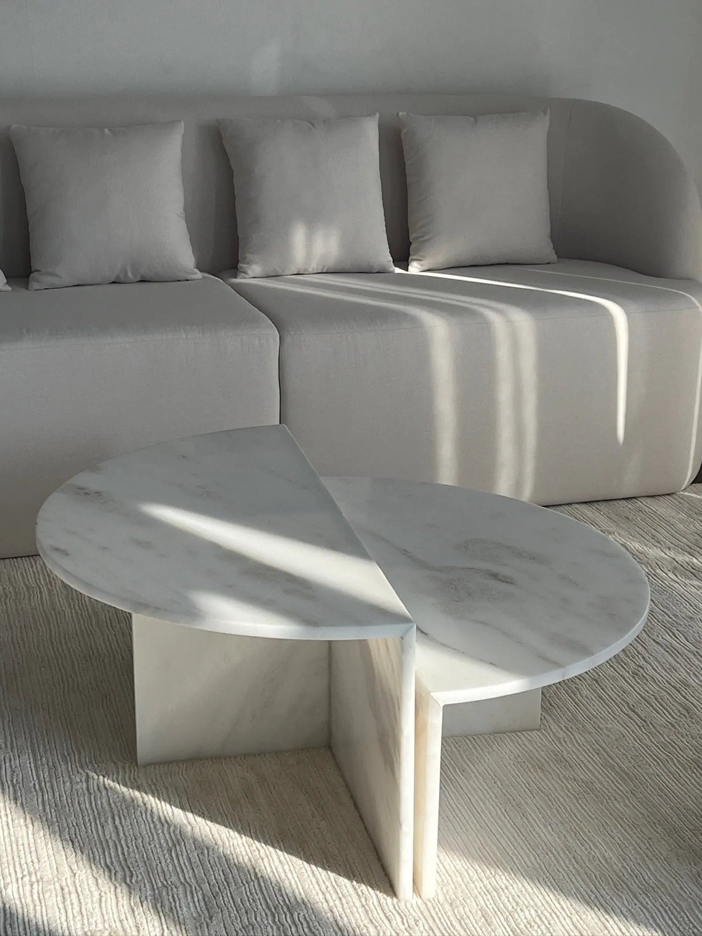 Table Basse en Marbre Blanc - Nola - Modernista Maroc