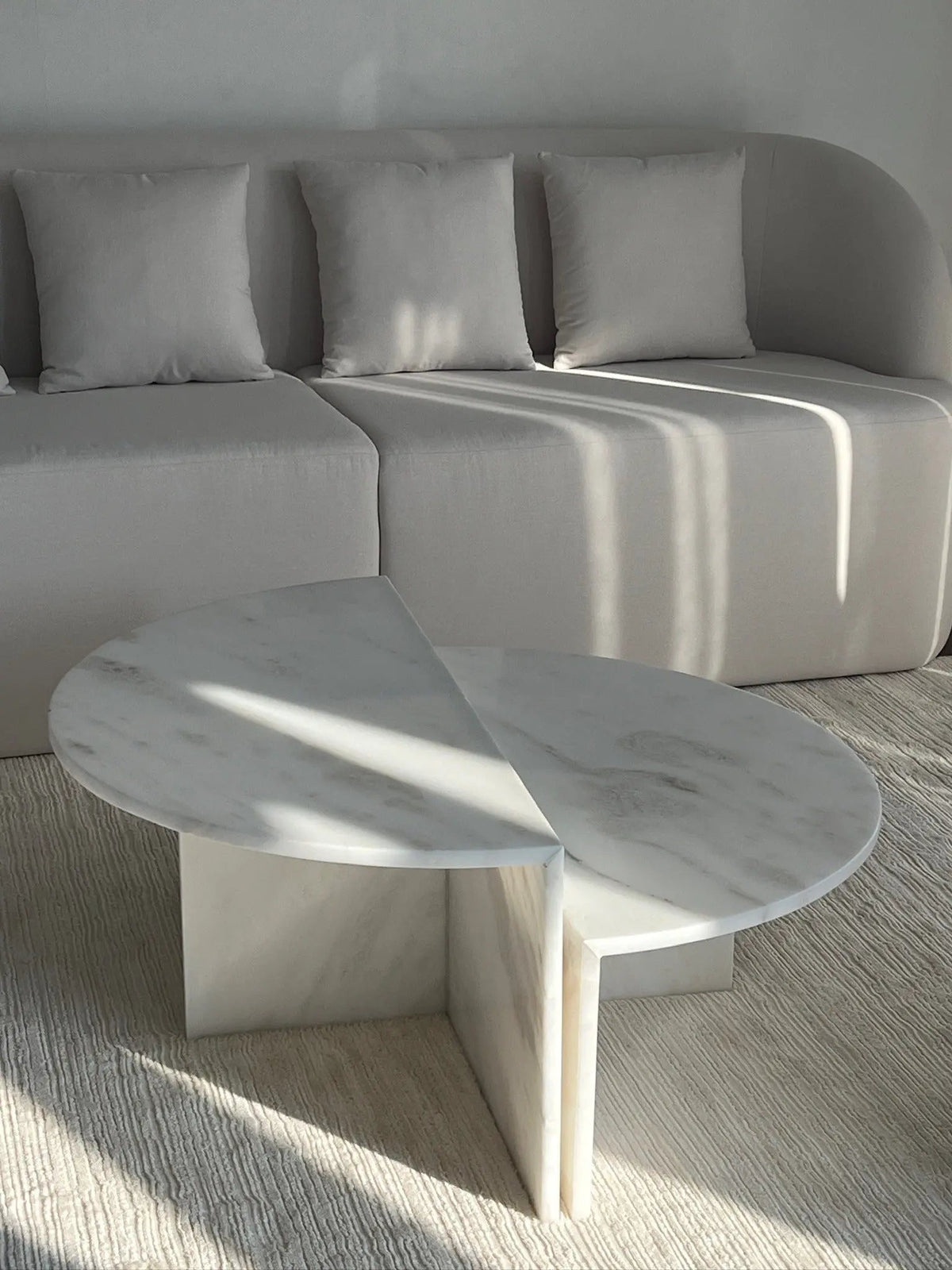 Table Basse en Marbre Blanc - Nola - Modernista Maroc