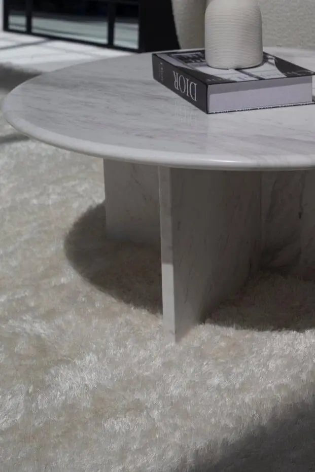 Table basse en marbre Blanc Saphir - Modernista Maroc