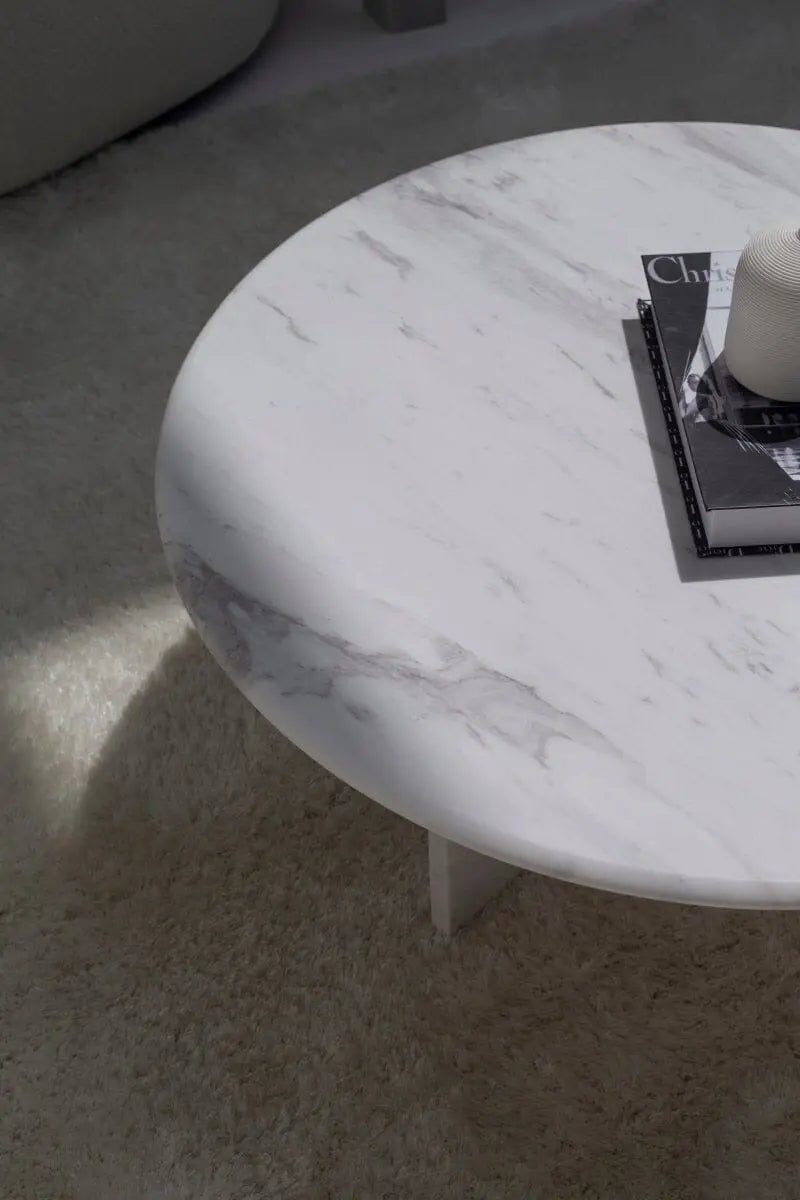 Table basse en marbre Blanc Saphir - Modernista Maroc