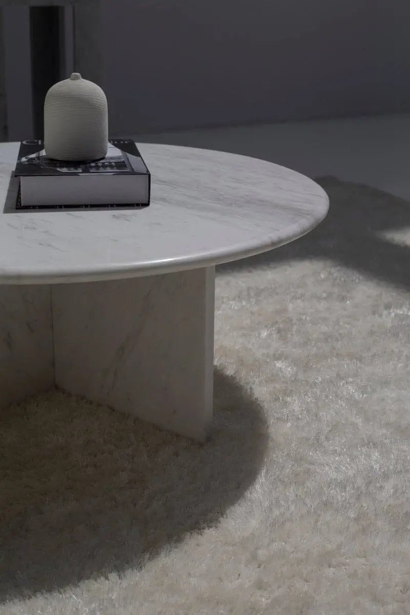 Table basse en marbre Blanc Saphir - Modernista Maroc