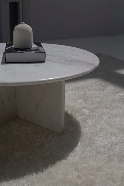 Table basse en marbre Blanc Saphir - Modernista Maroc
