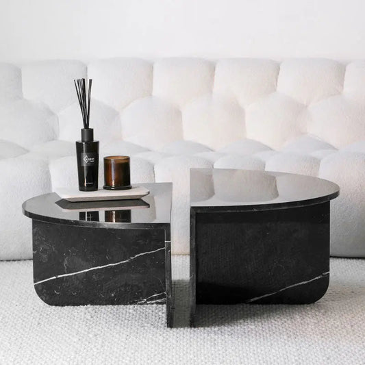 Table basse en marbre noir Rubis - Modernista Maroc