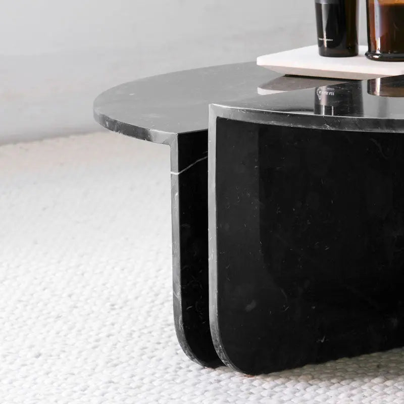 Table basse en marbre noir Rubis - Modernista Maroc