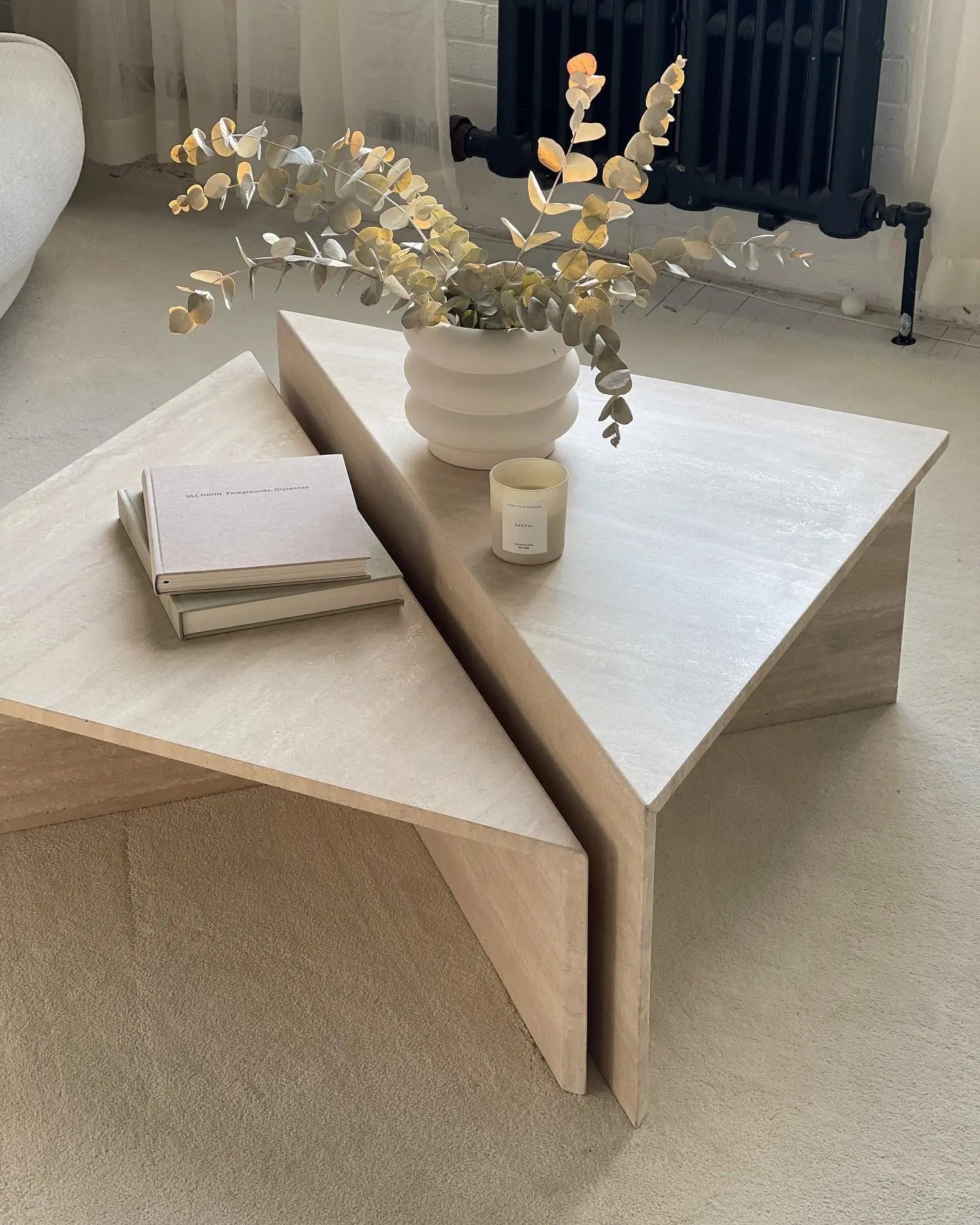 Table basse en travertin Chellah - Modernista Maroc