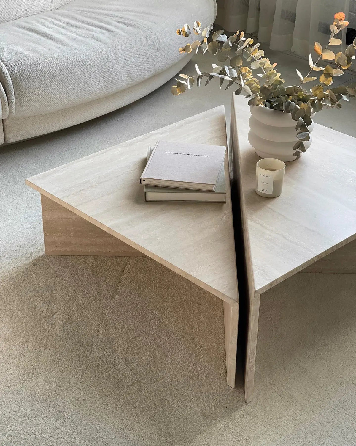 Table basse en travertin Chellah - Modernista Maroc