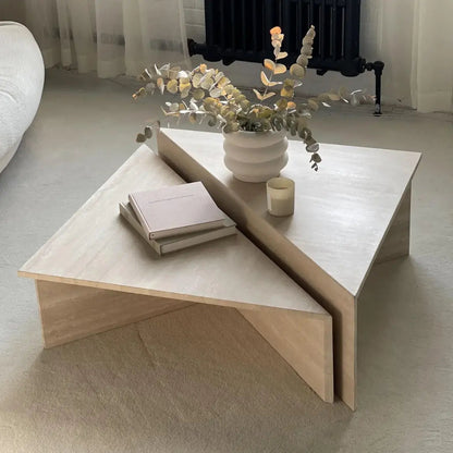 Table basse en travertin Chellah - Modernista Maroc
