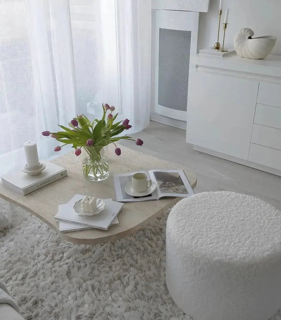 Table basse en Travertin Eros - Modernista Maroc