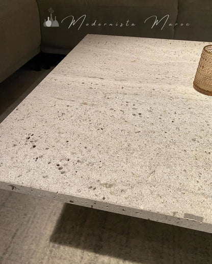 Table basse en travertin Hera - Modernista Maroc
