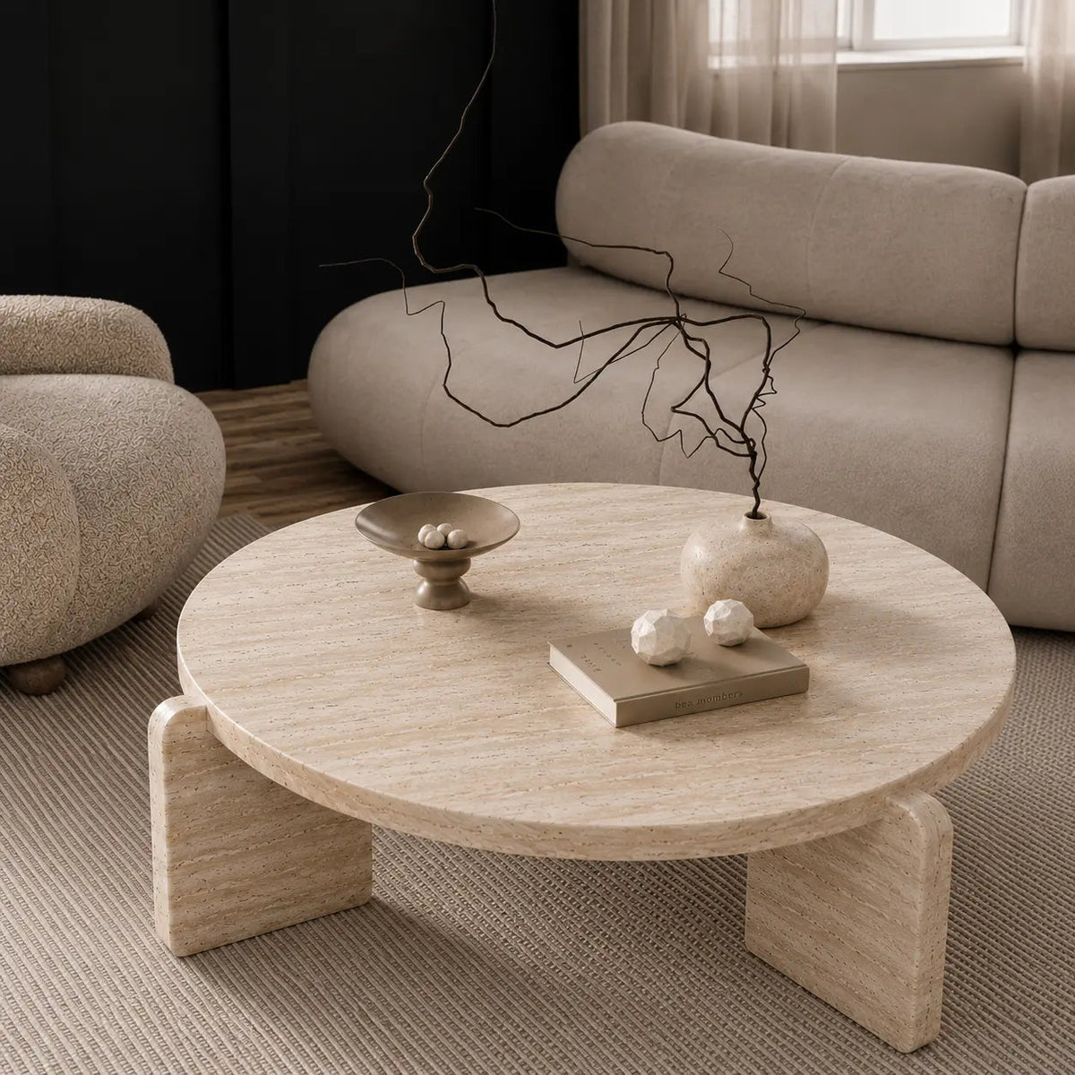 Table Basse en Travertin Ivy – Plusieurs Dimensions - Modernista Maroc