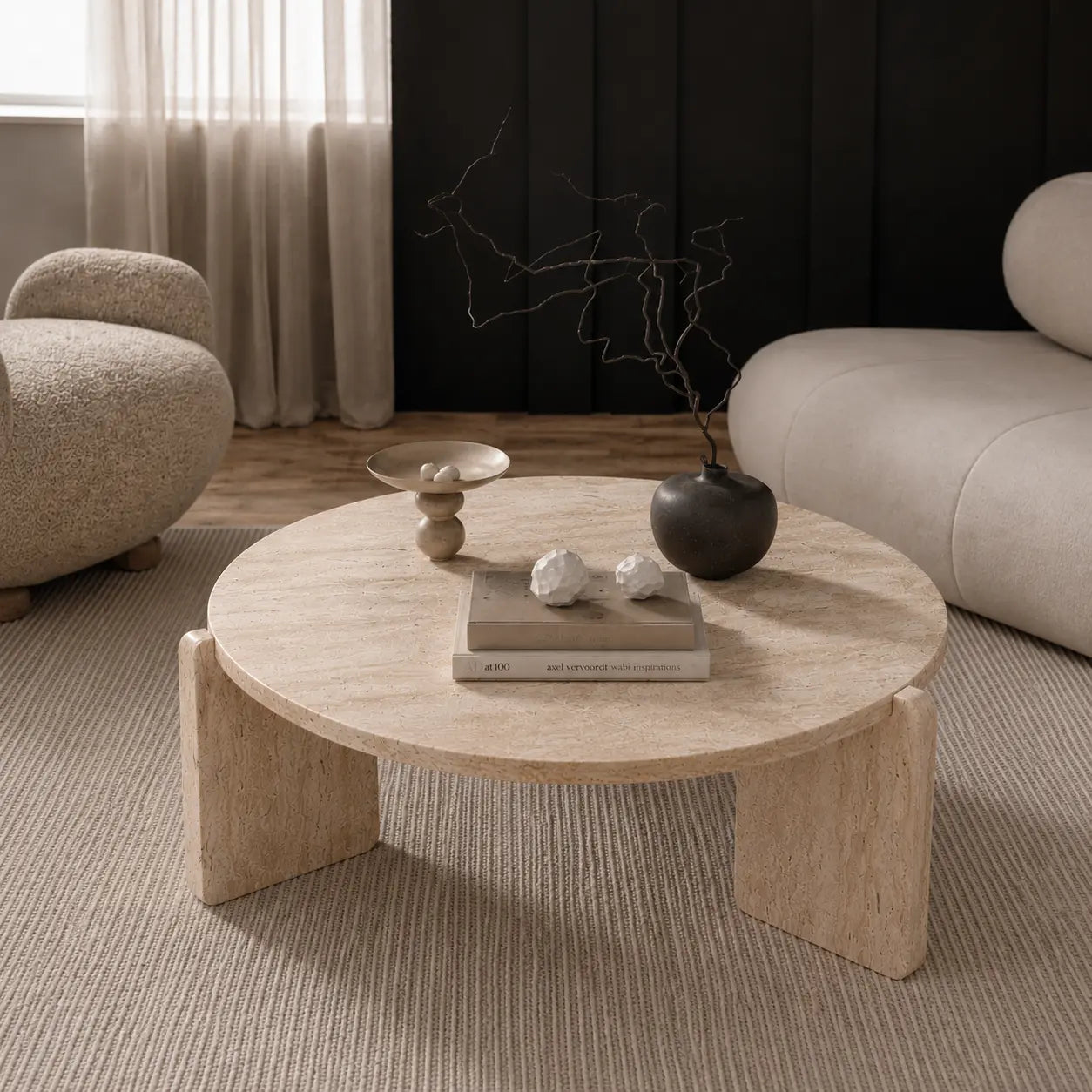 Table Basse en Travertin Ivy – Plusieurs Dimensions - Modernista Maroc