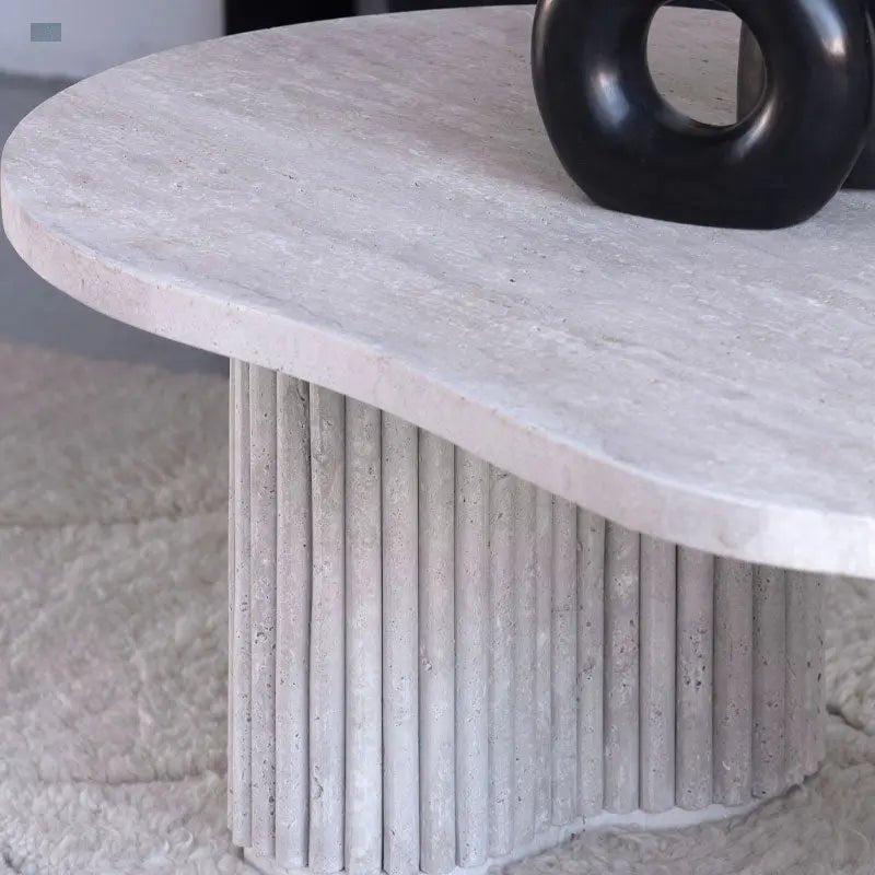 Table Basse en Travertin Jade - Modernista Maroc