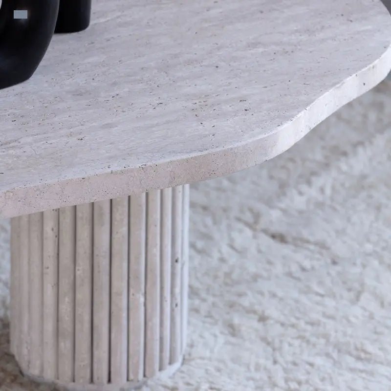 Table Basse en Travertin Jade - Modernista Maroc