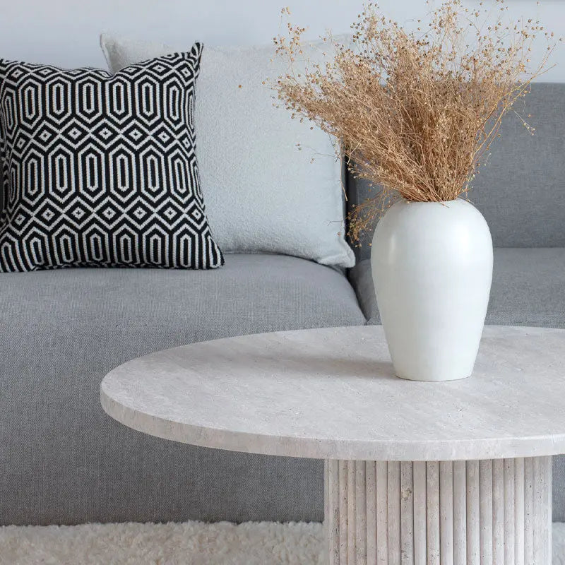 table basse en travertin opale - Modernista Maroc