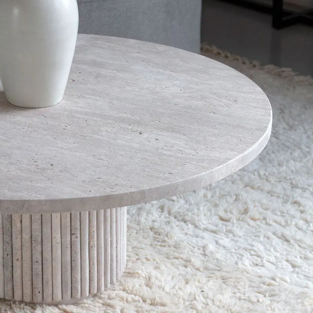 table basse en travertin opale - Modernista Maroc