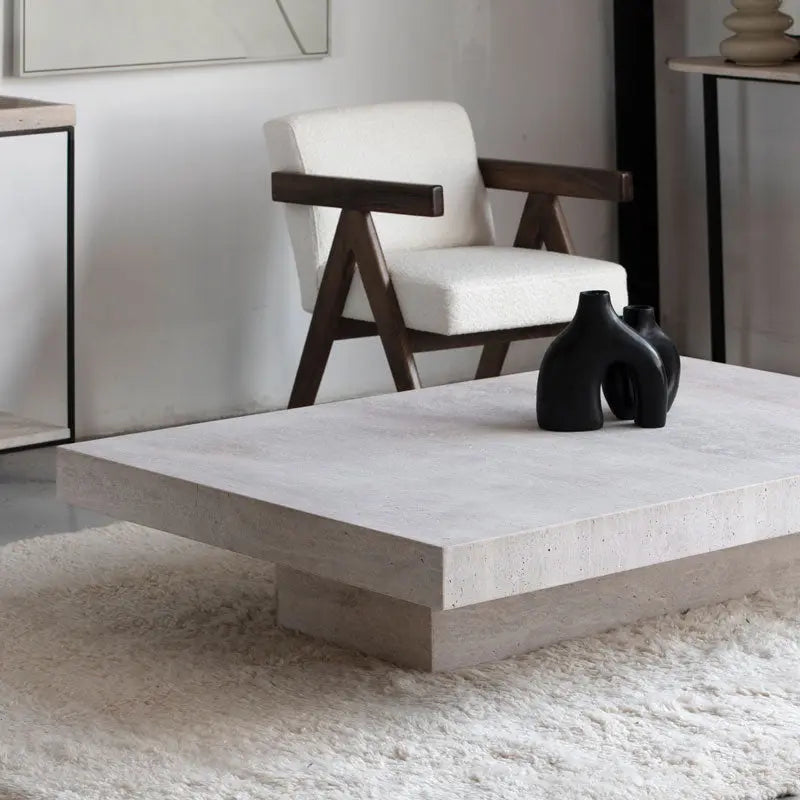Table Basse en Travertin Oreste - Rectangulaire - Modernista Maroc