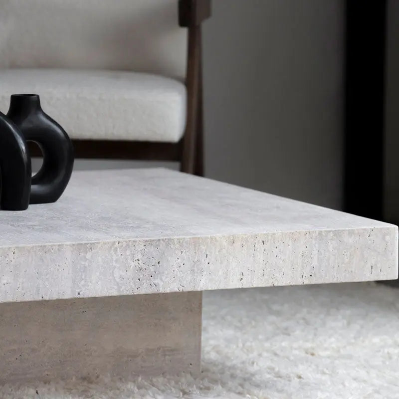 Table Basse en Travertin Oreste - Rectangulaire - Modernista Maroc