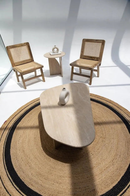 Table basse irrégulière en travertin - Modernista Maroc