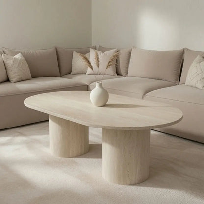 Table basse KYRENE en travertin - Modernista Maroc