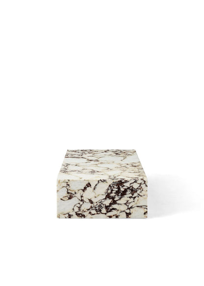 Table basse monolithe en marbre Calacatta Viola, vue arrière