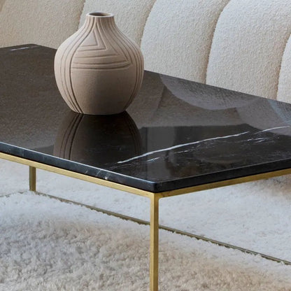Table Basse Rectangulaire Dorée - Divers Marbre et Dimensions - Modernista Maroc
