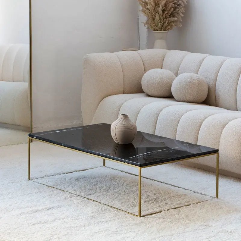 Table Basse Rectangulaire Dorée - Divers Marbre et Dimensions - Modernista Maroc