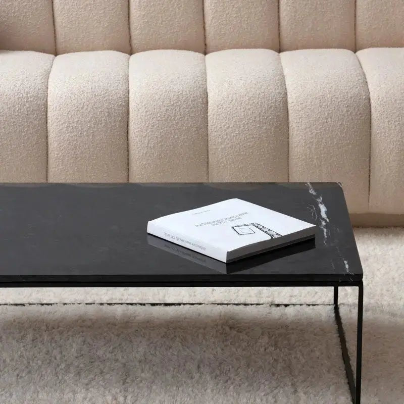 Table Basse Rectangulaire support noir - Divers Marbre et Dimensions - Modernista Maroc