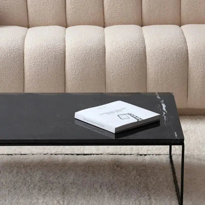 Table Basse Rectangulaire support noir - Divers Marbre et Dimensions - Modernista Maroc