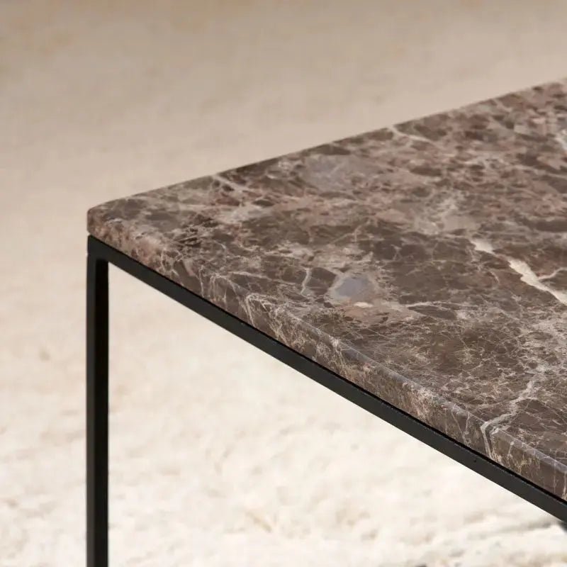 Table Basse Rectangulaire support noir - Divers Marbre et Dimensions - Modernista Maroc