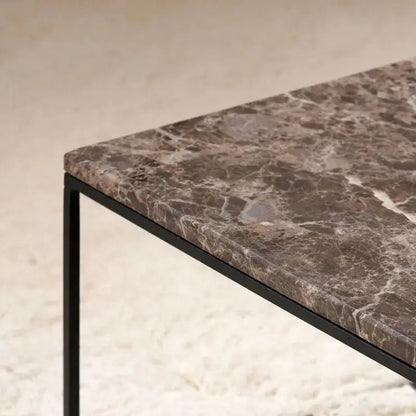 Table Basse Rectangulaire support noir - Divers Marbre et Dimensions - Modernista Maroc