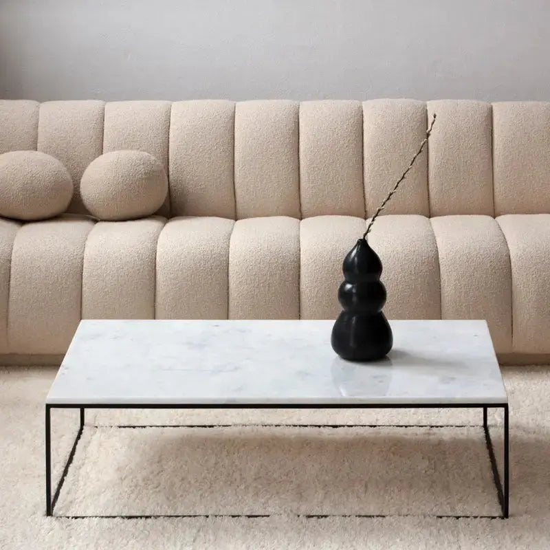 Table Basse Rectangulaire support noir - Divers Marbre et Dimensions - Modernista Maroc