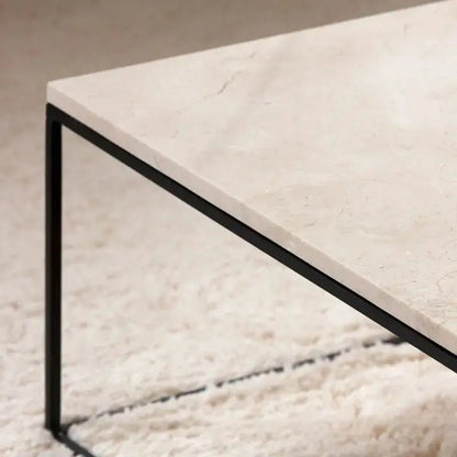 Table Basse Rectangulaire support noir - Divers Marbre et Dimensions - Modernista Maroc