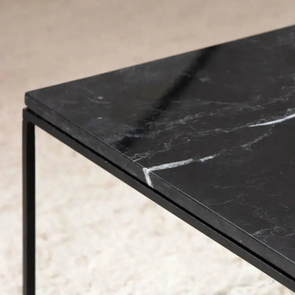 Table Basse Rectangulaire support noir - Divers Marbre et Dimensions - Modernista Maroc