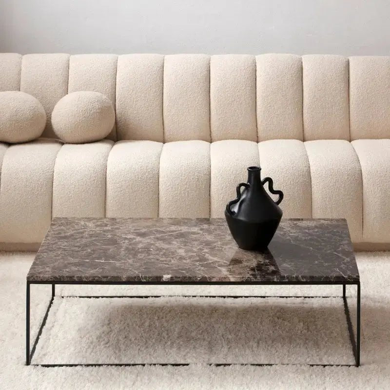Table Basse Rectangulaire support noir - Divers Marbre et Dimensions - Modernista Maroc