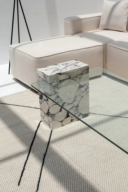 Table Basse Rome Calacatta Violet ( 2 Dimensions ) - Modernista Maroc