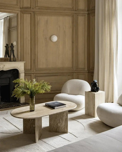 Table Basse Spinelle en Travertin - Modernista Maroc