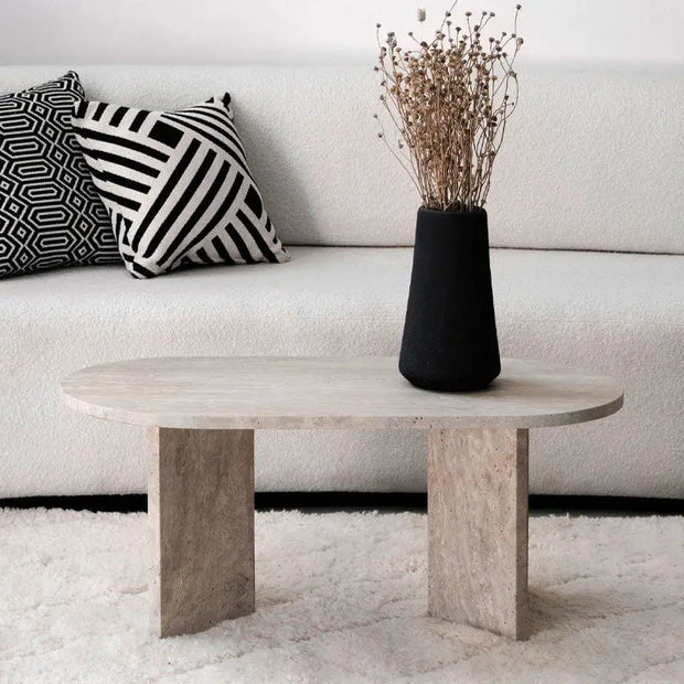 Table basse en travertin Hera- Modernista Maroc