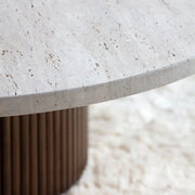Table basse ronde en travertin - Modernista Maroc