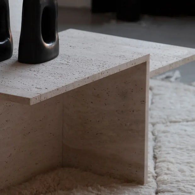 Table basse en travertin Hera- Modernista Maroc