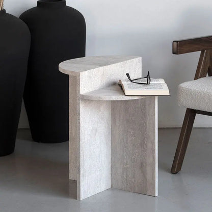 Table d’appoint en travertin Céleste - Modernista Maroc